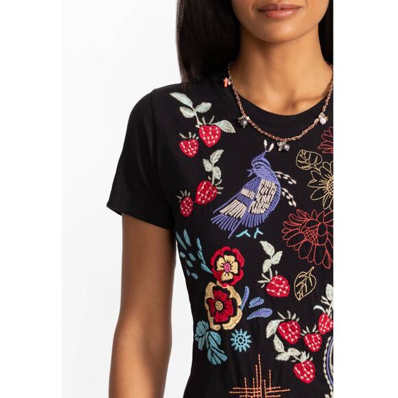 JOHNNY WAS Asymmetric Ruffle Flounce Shirt Sleeve Dress - Picture 7 of 10